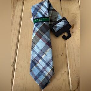 TOMMY HILFIGER Vintage Blue Plaid Men's Tie NWT